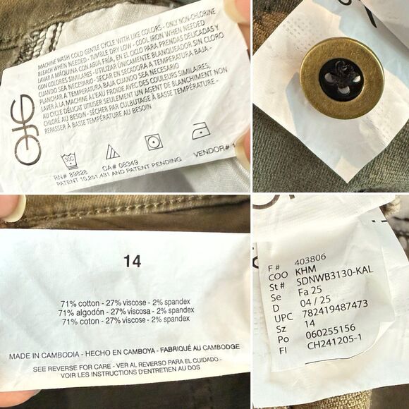 NINE WEST Women's Wide-Leg Jeans Green With Pockets Pants Size 14 New - Picture 8 of 16